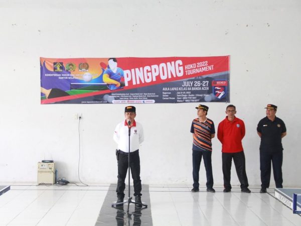 Dalam Rangka HDKD) ke 77, Puluhan Peserta Antusias Ikuti Turnamen Tenis Meja Di Lapas IIA Banda Aceh