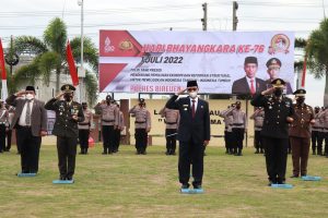 Dandim 0111/Bireuen Hadiri Upacara Hut Bhayangkara ke – 76 Secara Virtual