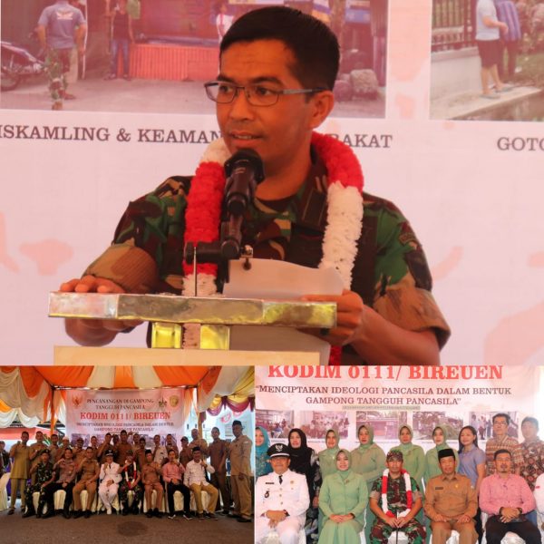 Dandim 0111/Bireuen Resmikan Bandar Bireuen Jadi Gampong Tangguh Pancasila