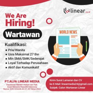 Minat jadi wartawan? Ayo Gabung di PT.ALFA LINEAR MEDIA