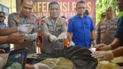 Polres Aceh Utara Amankan 21,4 Kg Sabu dan 163 Ribu Pil Ektasi