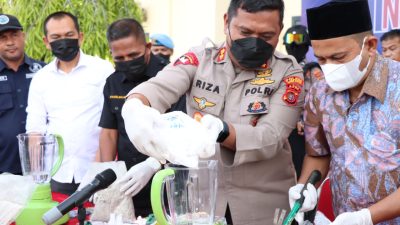 Tiga Jenis Barang Bukti Narkotika Dimusnahkan Polres Aceh Utara