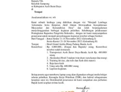 Surat Bimtek Aparatur Desa Kembali Bergentayangan di Abdya