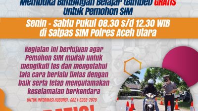 Satlantas Aceh Utara Buka Layanan Bimbel Gratis Teori dan Praktek SIM