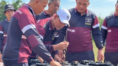Tingkatkan Skil Polres Lhokseumawe Adakan Latihan Menembak