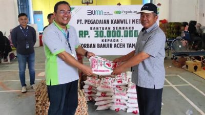 Pegadaian Berikan Bantuan Sembako Senilai 30 Juta Untuk Korban Banjir Aceh Tamiang
