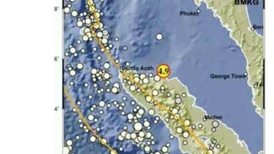 Sore Ini Lhokseumawe Diguncang Gempa Berkekuatan 4,9 Skala Ricther