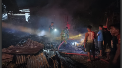 1 Unit rumah warga semi permanen milik warga Ludes di Lalap sijago merah, 