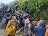 Truck Pengangkut Getah Tanpa Dokumen Tabrak Tebing