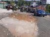 Jalan Nasional di Depan Masjid Agung Abdya Ini Mirip Kubangan Kerbau