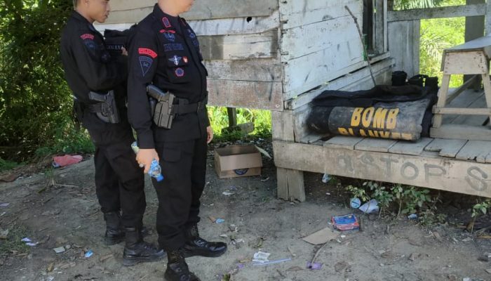 Tim Penjinak Bom Ledakkan Benda Yang Diduga Bom di Langkahan
