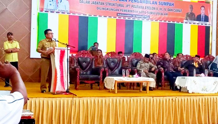 Begini Detik-Detik Wawako Hentikan dan Tinggalkan Sumpah Jabatan di Subulussalam