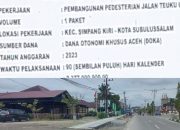 Tanpa Pembahasan di DPRK Subulussalam, Pedestrian Jalan Teuku Umar di bangun