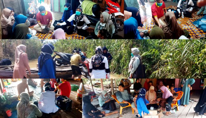 Tim Puskesmas Rundeng Periksa Kesehatan Masyarakat Terdampak Banjir