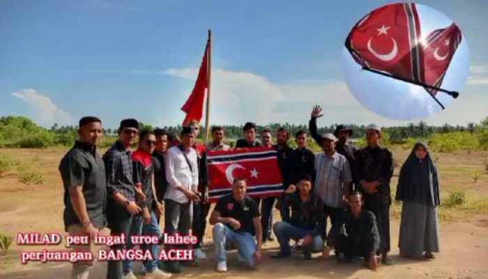 Peringati Milad GAM, DPW Muda Seudang Aceh Timur Kibarkan Bendera Bulan Bintang