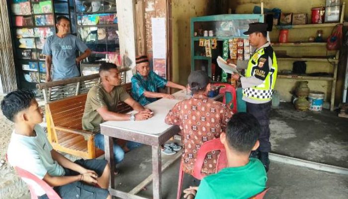Jelang Penerimaan Anggota Polri TA 2024, Polisi RW Polsek Idi Tunong Polres Aceh Timur Sosialisasi kepada Warga