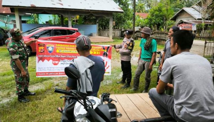 Polisi RW Polsek Peureulak Barat Polres Aceh Timur Gandeng Babinsa Sosialisasi TPPO