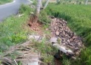 Baru Dibangun, Talud Beton di Gampong Aludama Ambruk, Diduga Dikerjakan Asal Jadi