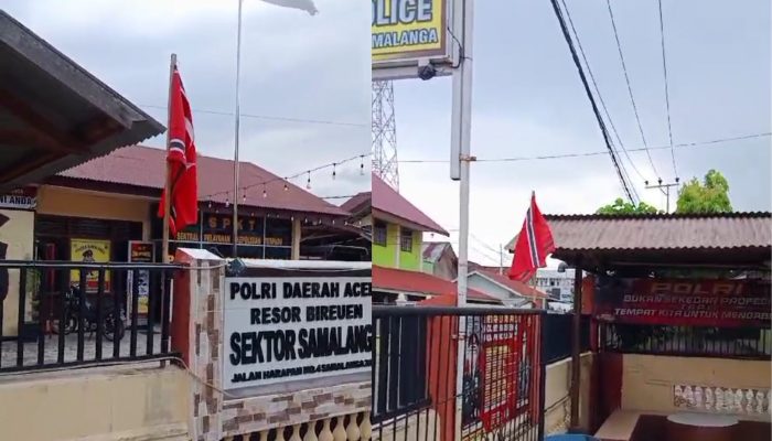 Bendera Bulan Bintang Berkibar di Mapolsek Samalanga, Ada Apa?