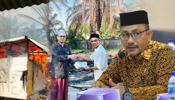 Haji Uma Utus Staf Penghubung untuk Silaturrahmi dan Serahkan Bantuan Paska Kebakaran di Dayah Serambi Mekkah Al Waliyyah