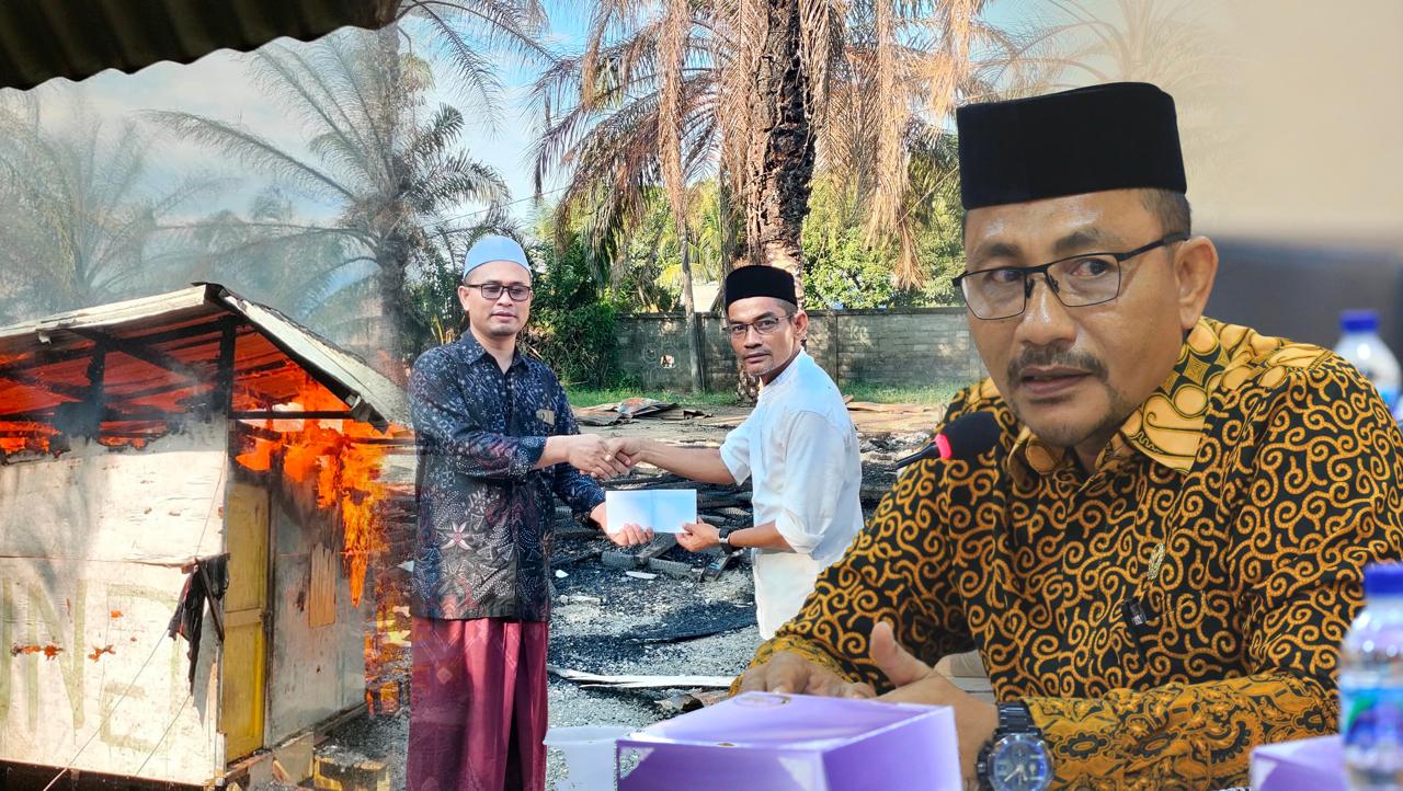 Haji Uma Utus Staf Penghubung untuk Silaturrahmi dan Serahkan Bantuan Paska Kebakaran di Dayah Serambi Mekkah Al Waliyyah