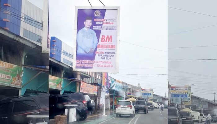 Terpasang di Billboard, Gambar BM Balon Walikota 2024 Hiasi Kota Subulussalam