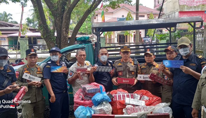 15 Ribu Batang Rokok Ilegal Disita Bea Cukai dan Satpol PP Subulussalam