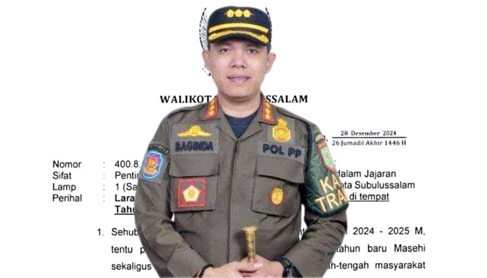 Satpol-PP Pastikan Kawal Surat Larangan Keramaian Malam Tahun Baru di Subulussalam