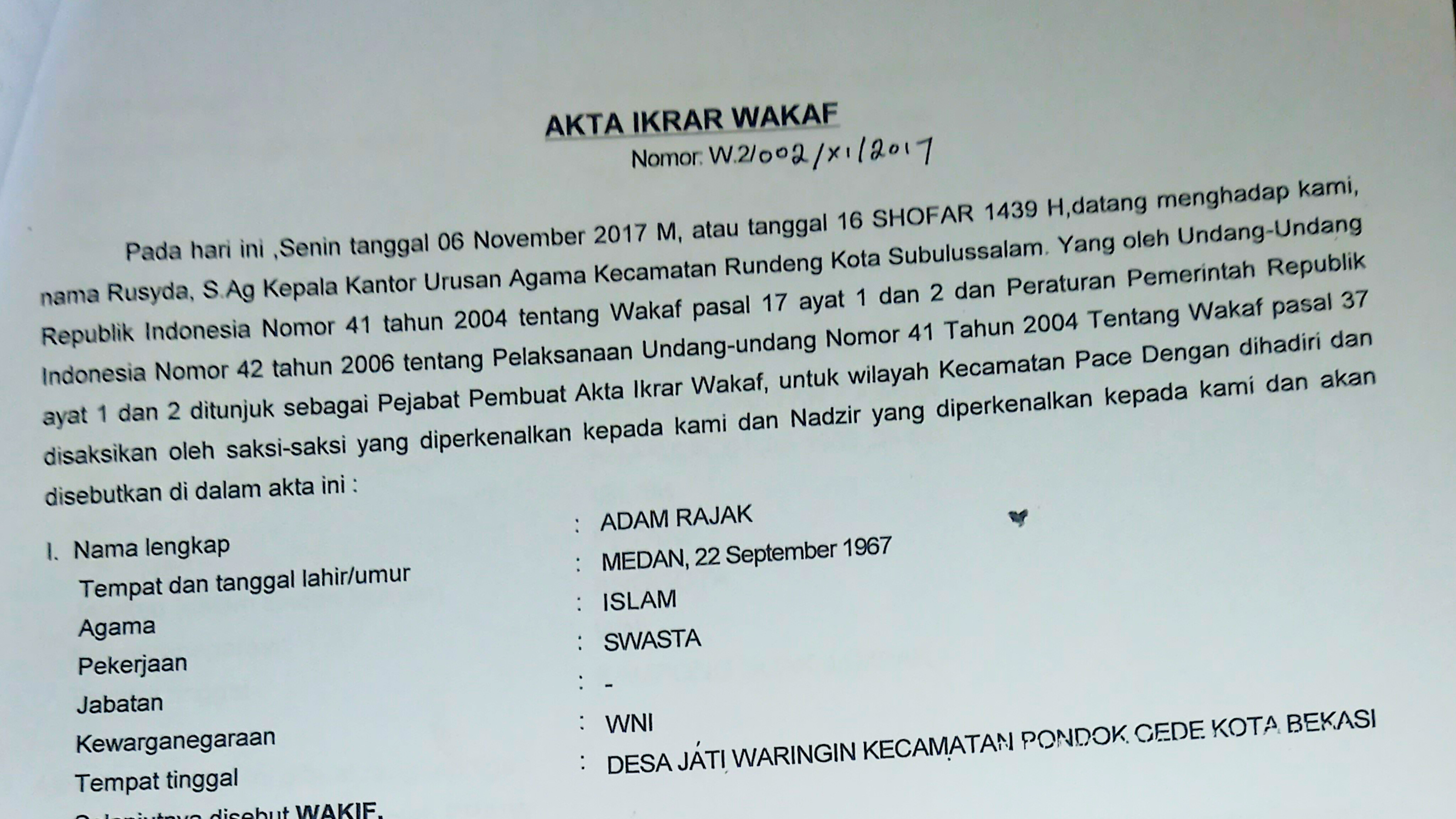 Kontroversi Lahan Wakaf di Suak Jampak, APH Diminta Turun